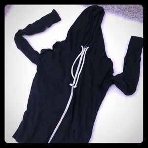 Black and white zip up hoodie